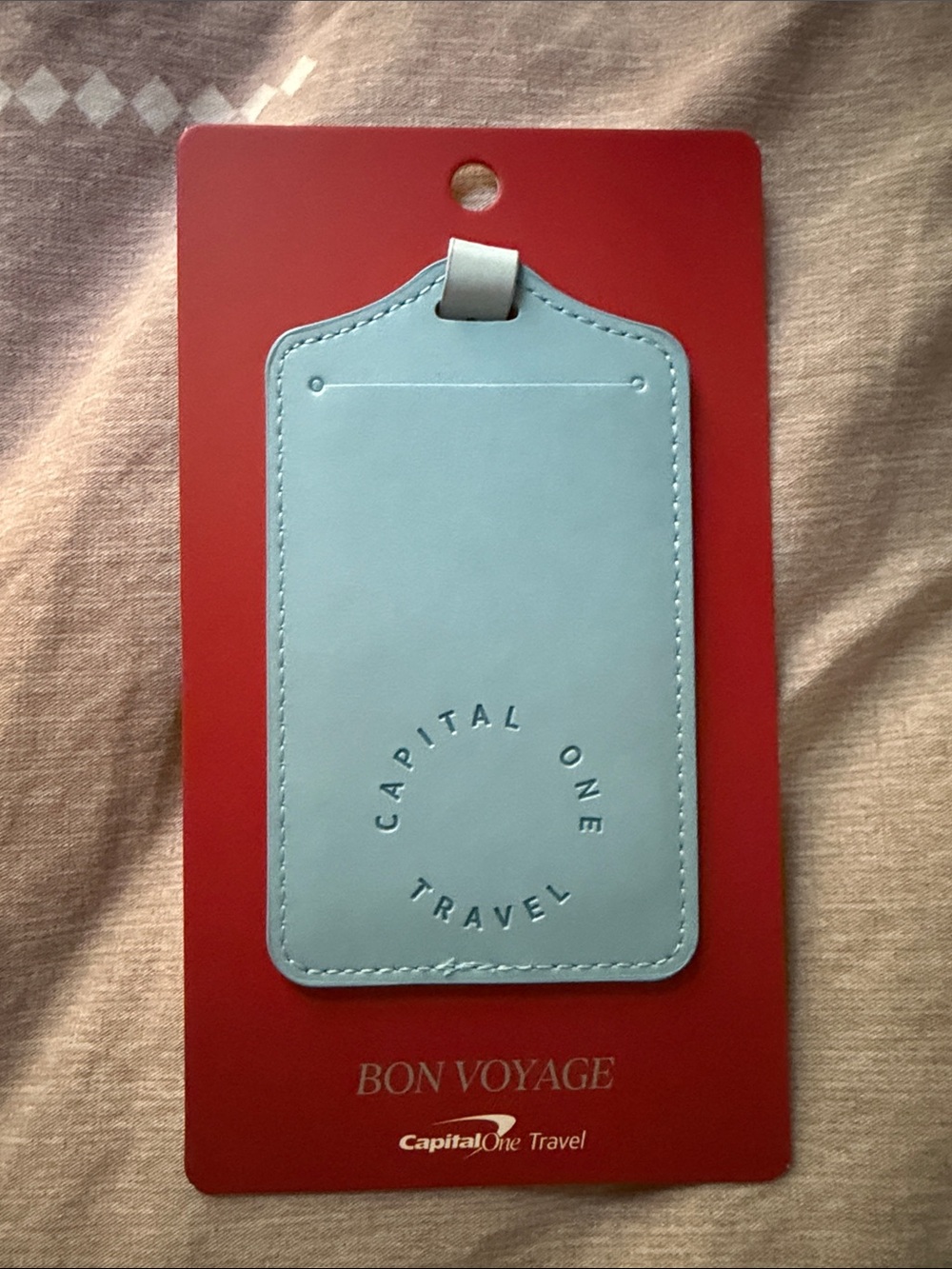 Capital One Light Sky Blue Travel Luggage ID Tag